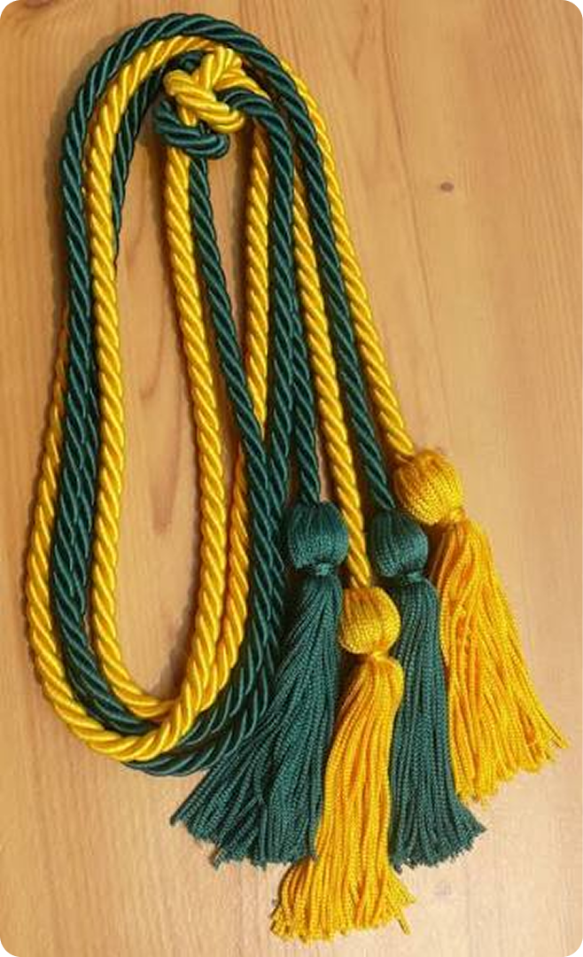 Graduation honor cords green and gold