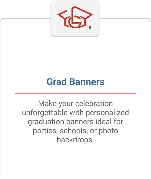 Graduation banners service card