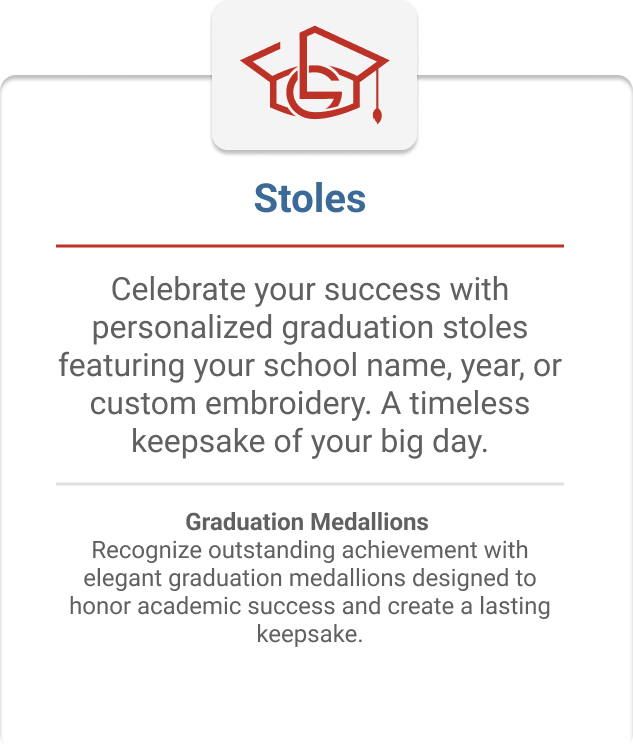 Graduation stoles service card